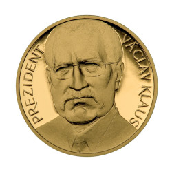 Zlatá medaile 1/4 Oz Prezident Václav Klaus a 15. výročí vzniku ČR 2008 Proof