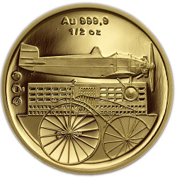 Zlatá medaile 1/2 Oz Založení Národního technického muzea 2008 Proof