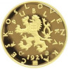 Zlatá medaile 1/4 Oz Replika mince 50 haléřů z roku 1921 2006 Proof