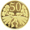 Zlatá medaile 1/4 Oz Replika mince 50 haléřů z roku 1921 2006 Proof