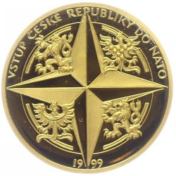 Zlatá medaile 1/4 Oz Vstup ČR do NATO 1999 Proof
