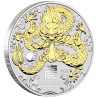 Stříbrná mince 1 Oz Lunar Series III Year of the Dragon 2024 Zlaceno