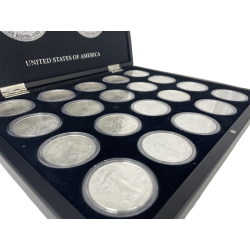 United States Mint American Eagle 1986-2024 sada stříbrných mincí 40 x 1 Oz
