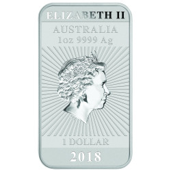 Stříbrná mince ve tvaru slitku 1 Oz Rectangular Dragon 2018