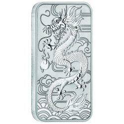 Stříbrná mince ve tvaru slitku 1 Oz Rectangular Dragon 2018