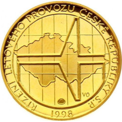 Zlatá medaile 1/4 Oz Air Navigation Services of the Czech Republic 1998 Proof