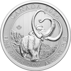 Stříbrná mince 2 Oz Ice Age Canada Mamut srstnatý 2024