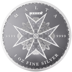 Stříbrná mince 1 Oz Maltese cross 2024 (Maltézský Kříž)