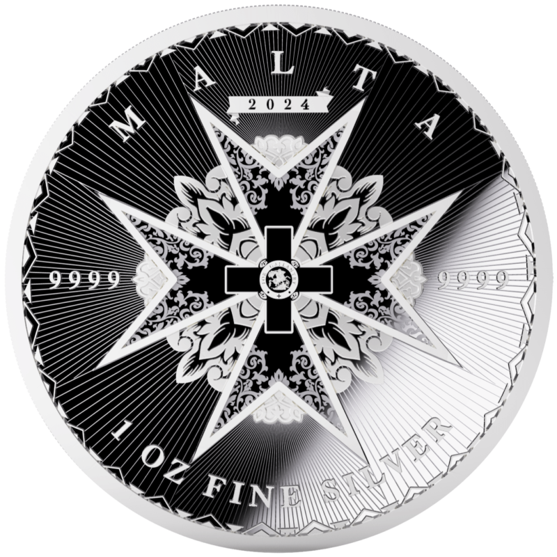 Stříbrná mince 1 Oz Maltese cross 2024 Proof-like (Maltézský Kříž)