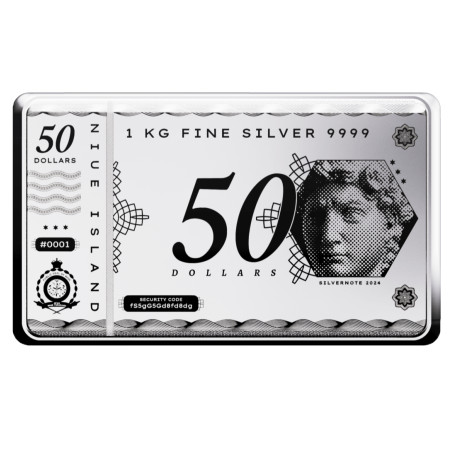 Stříbrná mince ve tvaru slitku 1 Kg 2024