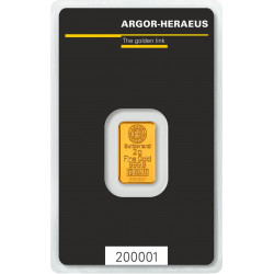 Zlatý slitek 2 g Argor Heraeus