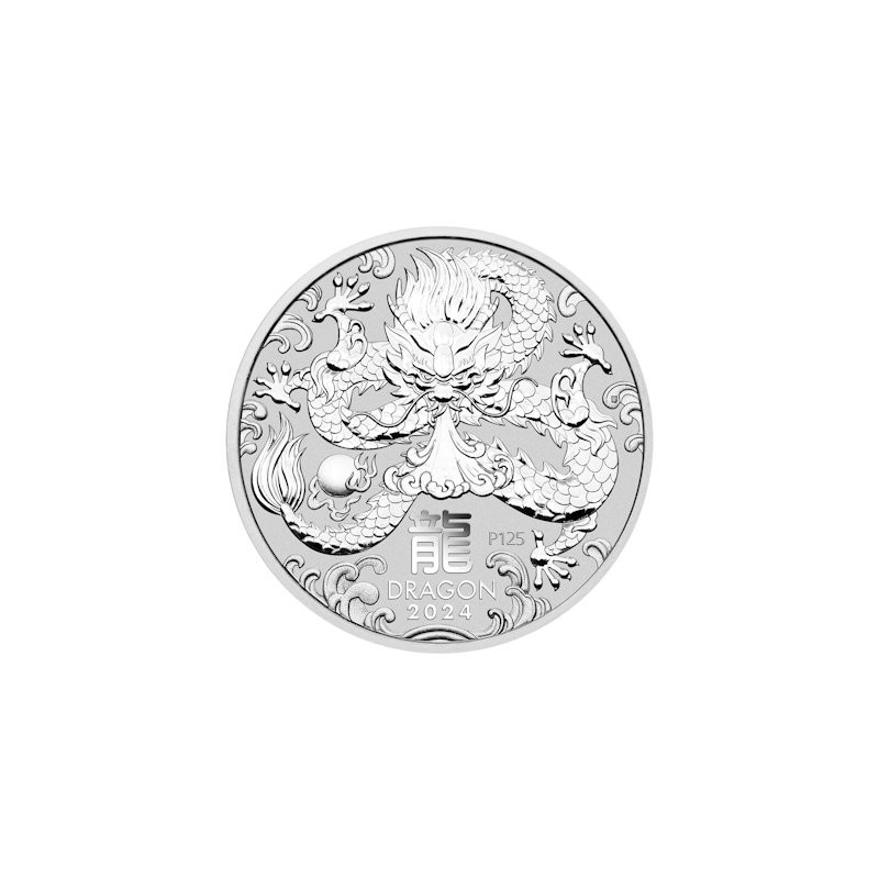 Stříbrná mince 5 Oz Lunar Series III Year of the Dragon 2024