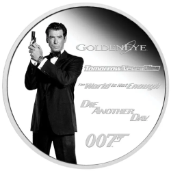 Stříbrná mince 1 Oz James Bond Pierce Brosnan 2024 Kolorováno