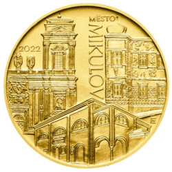 Zlatá mince 1/2 Oz 5000 Kč Městská památková rezervace Mikulov 2022 Proof