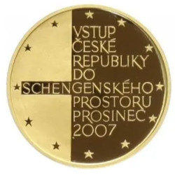 Zlatá mince 1/4 Oz Vstup do schengenského prostoru 2008 Proof
