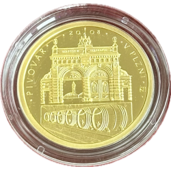 Zlatá mince 1/4 Oz Pivovar v Plzni 2008 Proof