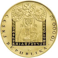 Zlatá mince 1 Oz Příchod věrozvěstů Konstantina a Metoděje 2013 Proof