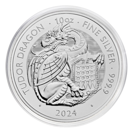 Stříbrná mince 10 Oz The Royal Tudor Beasts Tudor Dragon 2024