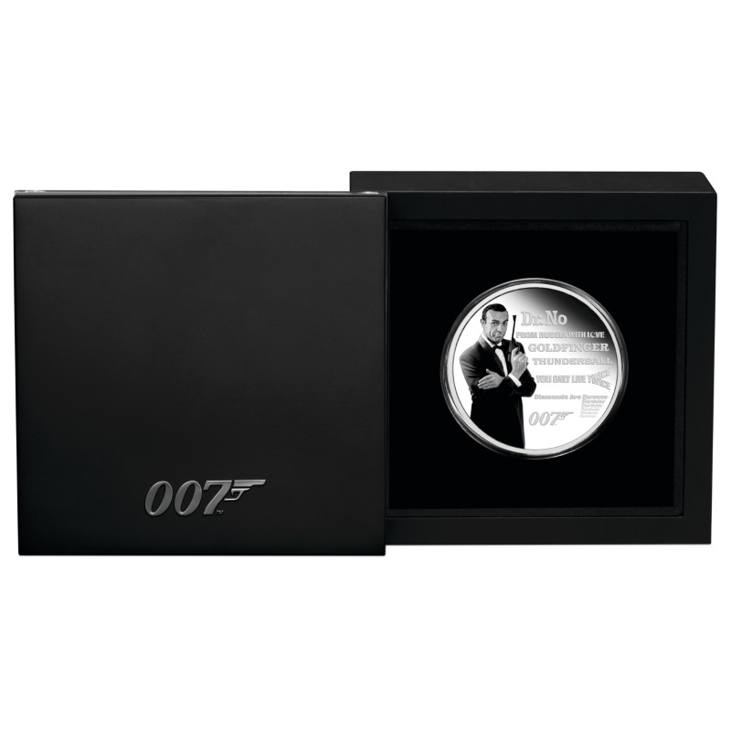 Stříbrná mince 1 Oz James Bond Sean Connery 2021 Kolorováno