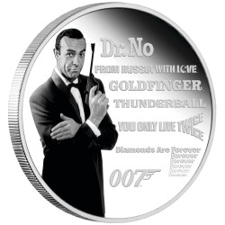 Stříbrná mince 1 Oz James Bond Sean Connery 2021 Kolorováno