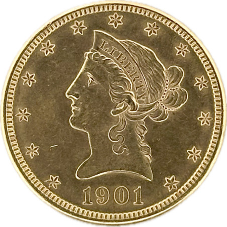 Zlatá mince 16,6 g Liberty Head 1901