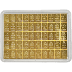 Zlatý slitek 50 x 1 g Valcambi Combibar