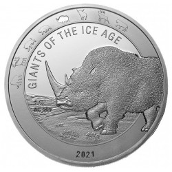 Stříbrná mince 1 Oz Giants of the Ice Age Nosorožec Srstnatý 2021