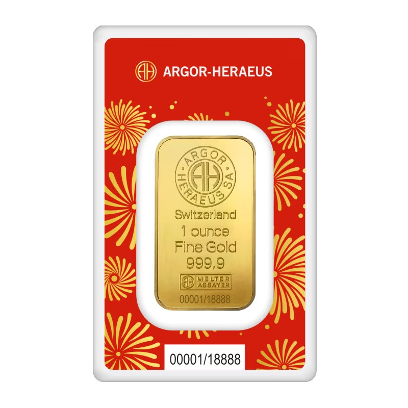 Zlatý slitek 1 Oz Argor Heraeus Lunar Series III Year of the Snake 2025
