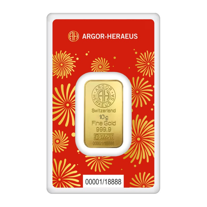 Zlatý slitek 10 g Argor Heraeus Lunar Series III Year of the Snake 2025