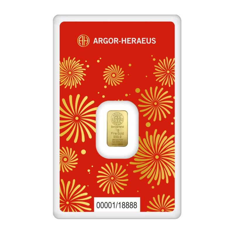 Zlatý slitek 1 g Argor Heraeus Lunar Series III Year of the Snake 2025