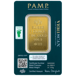 Zlatý slitek 1 Oz PAMP Lady Fortuna 45. výročí