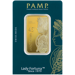 Zlatý slitek 1 Oz PAMP Lady Fortuna 45. výročí