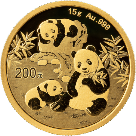 Zlatá mince 15 g China Panda 2025