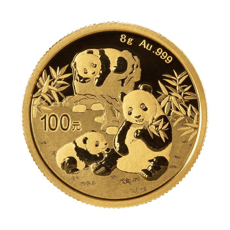 Zlatá mince 8 g China Panda 2025