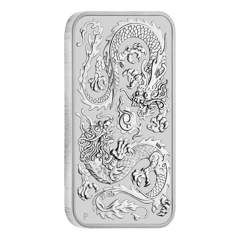 Stříbrná mince ve tvaru slitku 1 Oz Rectangular Dragon 2020
