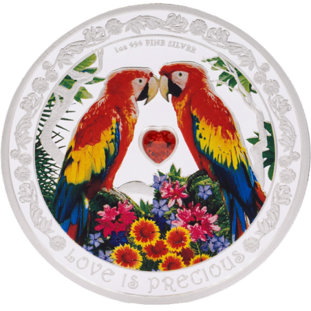 Stříbrná mince 1 Oz Love is precious Macaws 2025