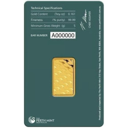 Zlatý slitek 5 g Perth Mint