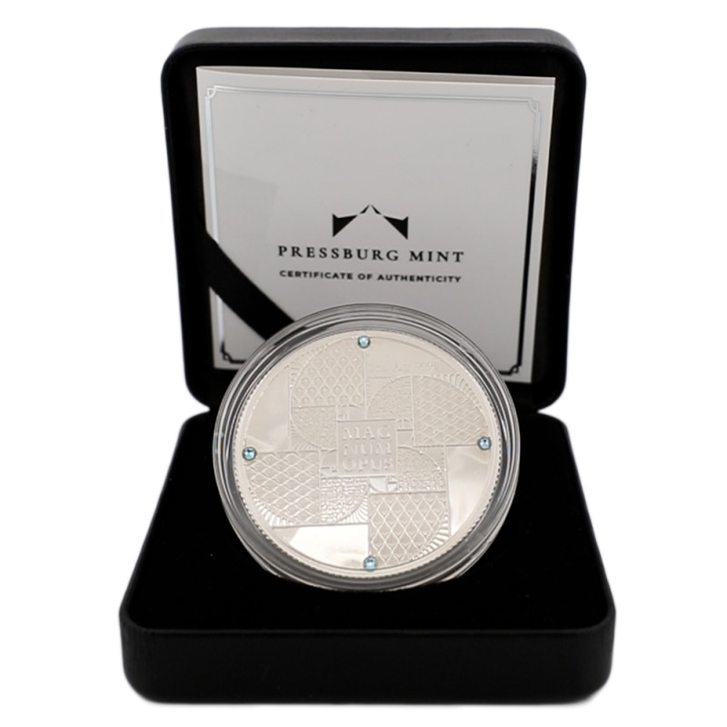 Stříbrná mince 1 Oz Magnum Opus 2023 Proof křištály Swarovski