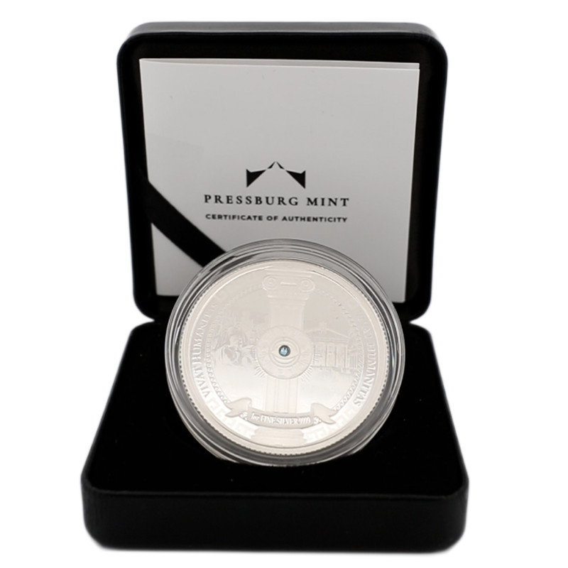 Stříbrná mince 1 Oz Vivat Humanitas 2023 Proof křišťály Swarovski