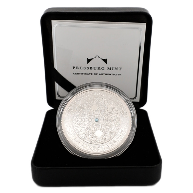 Stříbrná mince 1 Oz Equilibrium 2023 Proof křišťály Swarovski