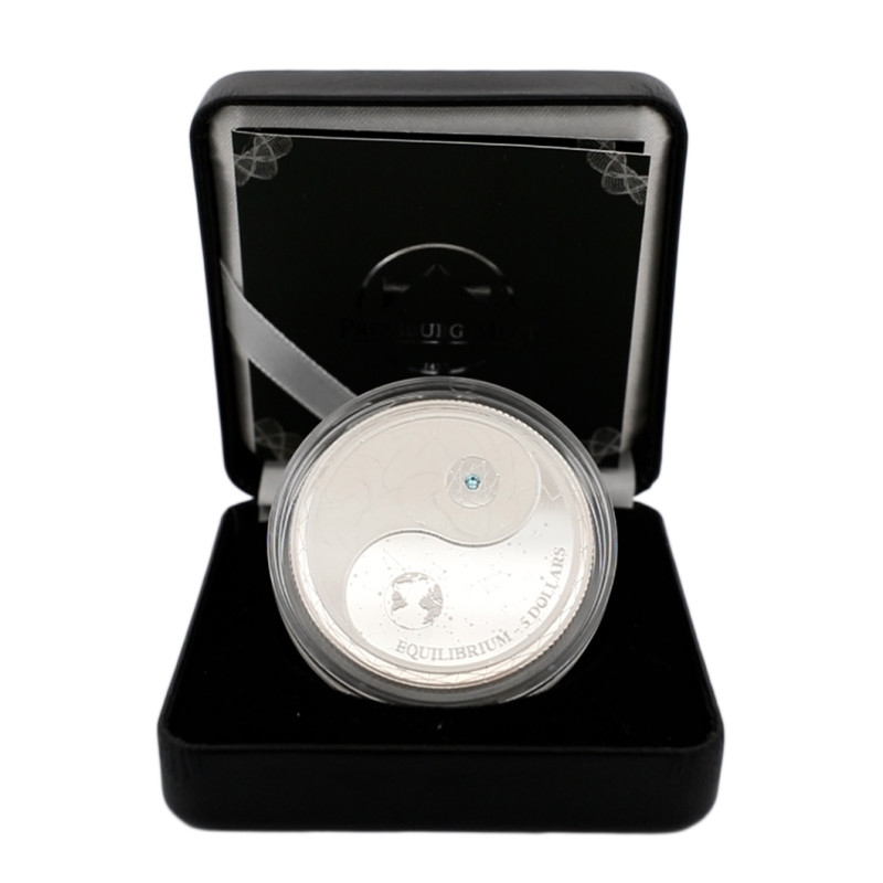Stříbrná mince 1 Oz Equilibrium 2022 Proof křišťály Swarovski