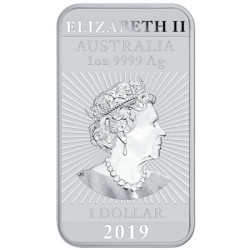 Stříbrná mince ve tvaru slitku 1 Oz Rectangular Dragon 2019