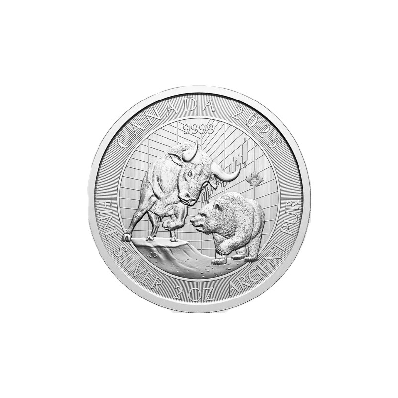 Stříbrná mince 2 Oz Býk a Medvěd 2025