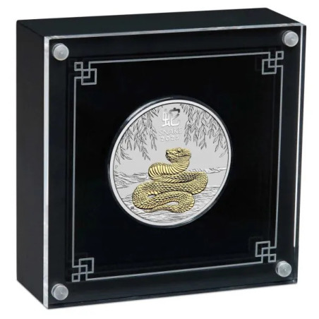 Stříbrná mince 1 Oz Lunar Series III Year of the Snake 2025 Zlaceno