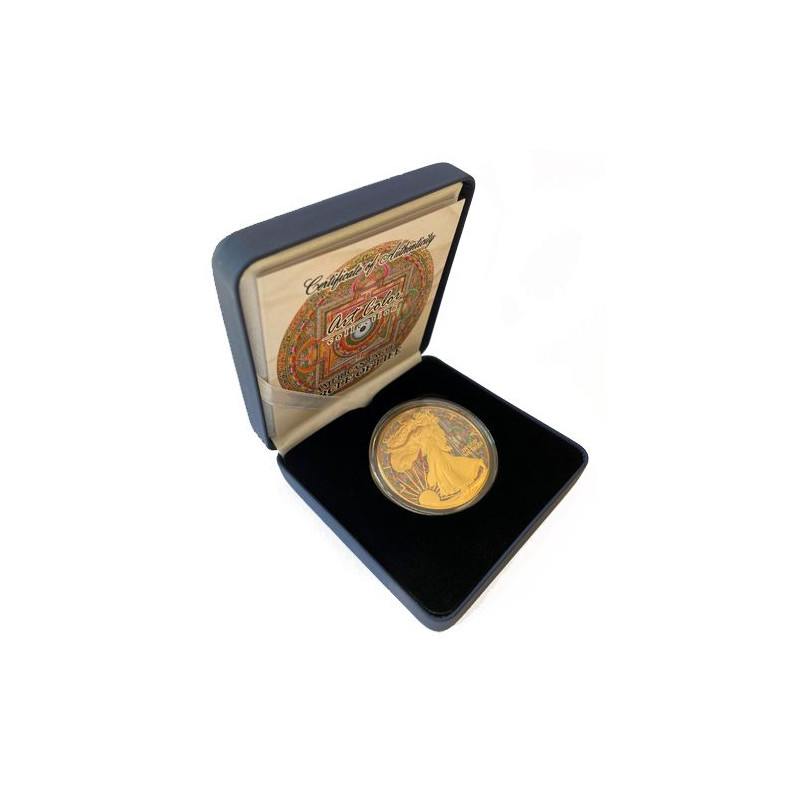 Stříbrná mince 1 Oz American Eagle Circle of Life 2022 Zlaceno a Kolorováno