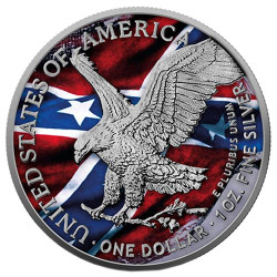 Stříbrná mince 1 Oz American Eagle American Flag 2022 Kolorováno