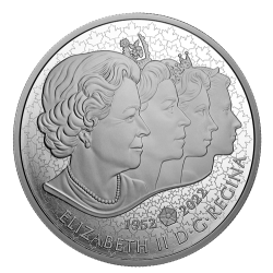 Stříbrná mince 5 Oz Královna Alžběta II. Korunovace 2022 Proof