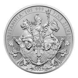 Sada stříbrných mincí 2 x 1 Oz Britannia Proof and Reverse Frosted 2023