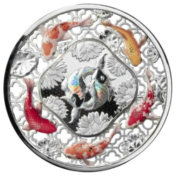 Stříbrná mince 2 Oz Filigree Koi 2023 Proof