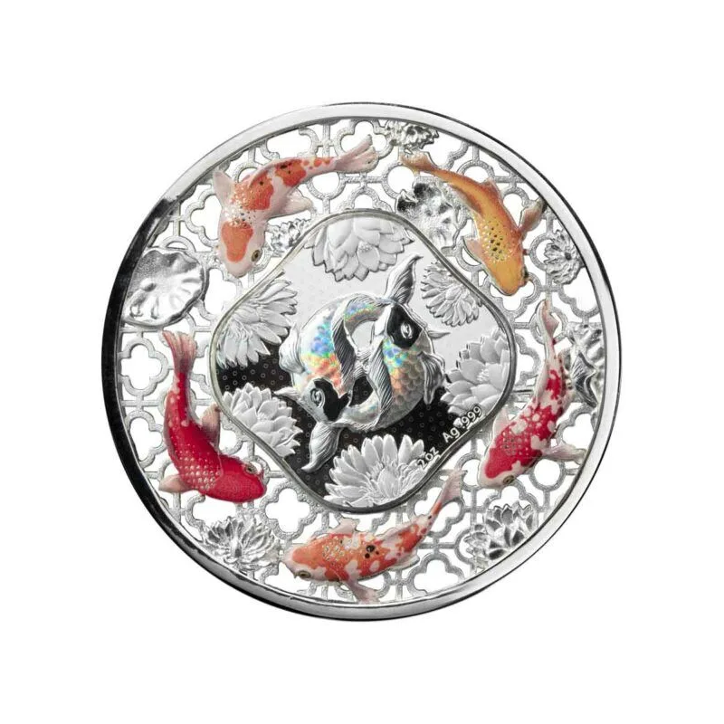 Stříbrná mince 2 Oz Filigree Koi 2023 Proof